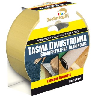Taśma dwustronna dwustronna tkaninowa 50x10 [mm x m] Technicqll (T-246)