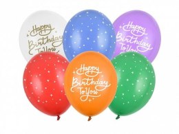 Balon gumowy Partydeco Happy Birthday To You, mix (1 op. / 6 szt.) mix 300mm (SB14P-320-000-6)