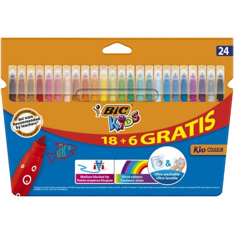 Flamaster Kid Couleu r24 kol 24 kol. Bic Kids (8418005)