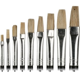 Komplet pędzli płaskich do farb olejnych 9 szt. nr od 0 do 16