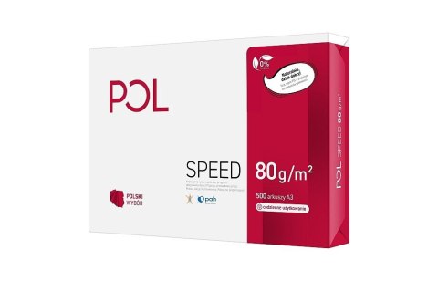 Papier ksero Pol speed A3 biały 500k. 80g Papier ksero Pol speed A3 biały 500k. 80g