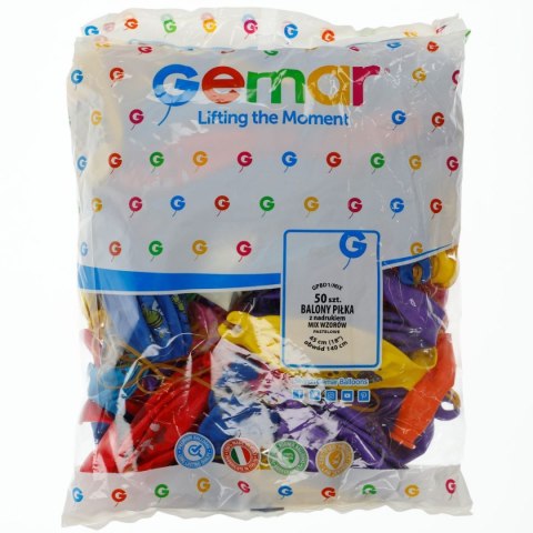 Balon kształty piłki pilka z nadruku mix pastelowy 50 szt Godan (gpbdi/)