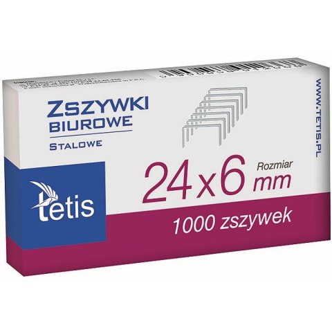 Zszywki 24/6 Tetis 1000 szt (GZ101-A)