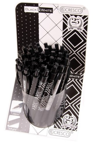 Długopis X22 Black&White Serie wkład niebieski 1,0mm Cresco (600020-S)