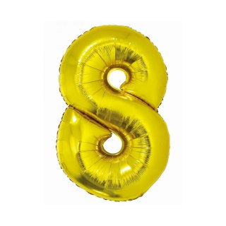 Balon foliowy Smart cyfra 8 złota 76cm Godan (CH-SZL8)