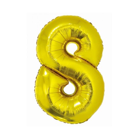 Balon foliowy Smart cyfra 8 złota 76cm Godan (CH-SZL8)