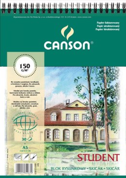Blok rysunkowy Canson Student A5 biały 200g 50k (400121823)