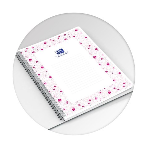 Kołozeszyt (kołonotatnik) Floral A5 120k. 90g krata/tagi Oxford (400094951)