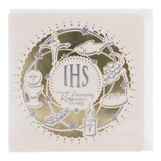 Kartka składana komunia [mm:] 155x155 Art Nuvo