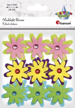 Naklejka (nalepka) Craft-Fun Series kwiatki z kryształkiem Titanum (DF009C)