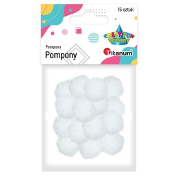 Pompony Titanum Craft-Fun Series białe 15 szt