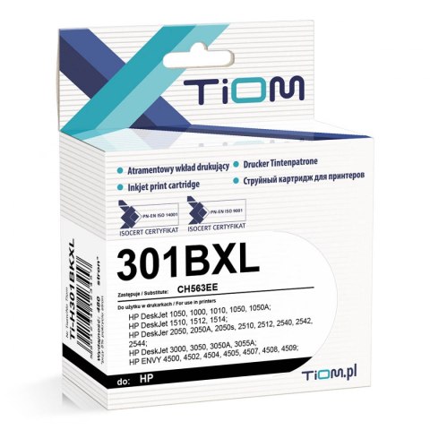 Tusz Tiom do HP 301BXL | CH563EE | 480 str. | black