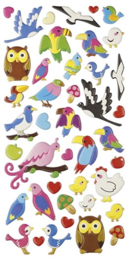 Naklejka (nalepka) Craft-Fun Series wypukłe ptaki, serca Titanum (5058)