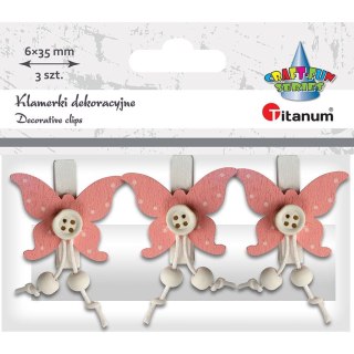 Ozdoba drewniana Craft-Fun Series klamerki z motylami Titanum (19AQE0701)