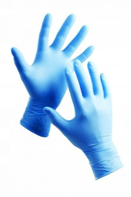 Rękawiczki nitrylowe M bezpudrowe 100szt niebieskie