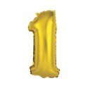 Balon foliowy cyfra 1 złoty 35 cm Godan (FG-C35Z1)