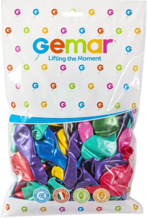 Balon gumowy metalizowany 100 szt mix 12cal Godan
