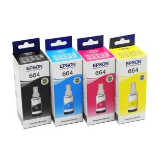 Zestaw tuszy Epson EcoTank T664 do L100/110/200/210 | 4x70ml | CMYK