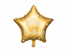Balon foliowy Partydeco Happy Birthday, 40cm, złoty 15,5cal (FB93-019)