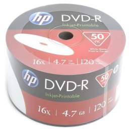 HP DVD-R | 4.7GB | x16 | WHITE FF InkJet Printable White | spindel 50