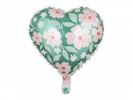 Balon foliowy Partydeco serce w kwiaty 18cal (FB124)