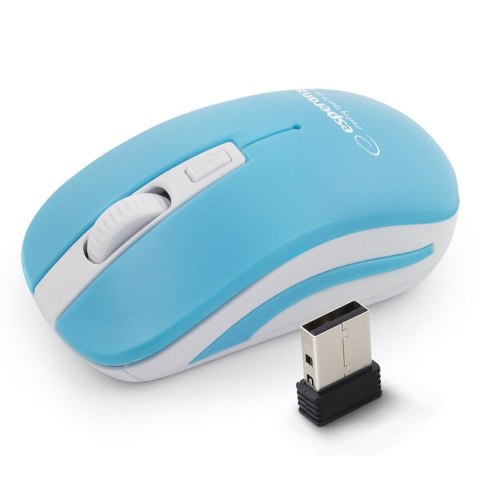 Esperanza mysz bezprzewodowa 2,4 GHZ 4D optyczna USB | URANUS | niebiesko/biała