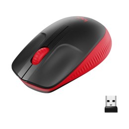 Logitech M190 mysz optyczna | bezprzewodowa | USB | Czerwona