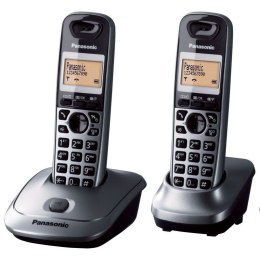 Telefon Panasonic KX-TG2512PDM - bezprzewodowy DECT metaliczny szary