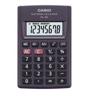 Casio kalkulator HL-4A-S | kieszonkowy | 8 miejsc | Czarny