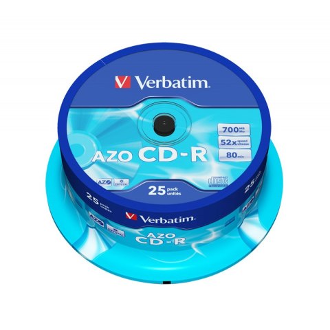 Verbatim CD-R | 700MB | x52 | cakebox 25szt | Crystal | DataLife+ AZO