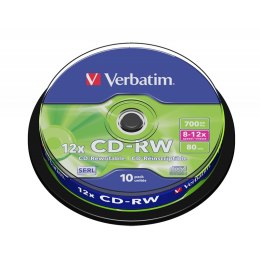 Verbatim CD-RW | 700MB | x12 | cakebox 10szt