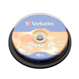Verbatim DVD-R | 4.7GB | x16 | cakebox 10szt | matte silver