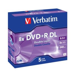 Verbatim DVD+R DualLayer | 8.5GB | x8 | jewel 5szt | matte silver