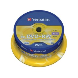 Verbatim DVD+RW | 4.7GB | x4 | cakebox 25szt