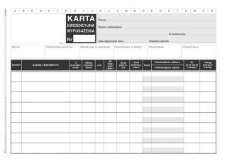 Druk offsetowy A5 O kart. karta ewidencyjna wyposażenia 50k. Michalczyk i Prokop (346-3)
