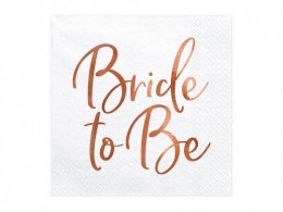 Serwetki Bride to Be, różowe złoto biała papier [mm:] 330x330 Partydeco (SP33-76-019R)