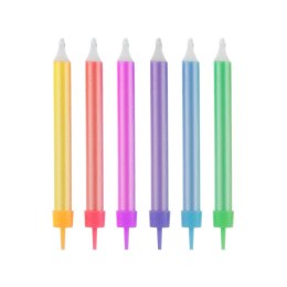 Świeczka urodzinowa Jumbo perłowy kolor mix 12 sztuk Godan (SF-SKJP)
