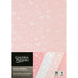Papier ozdobny (wizytówkowy) Pastelowy róż A4 różowy 200g Galeria Papieru (208923)