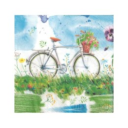 Serwetki Lunch Watercolour Bicycle mix nadruk bibuła [mm:] 330x330 Paw (SDL134700)