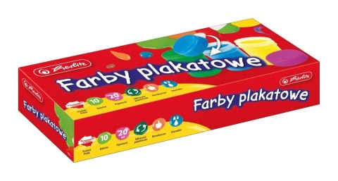 Farby plakatowe 9560442 kolor: mix 20ml 10 kolor. Herlitz (300022453)
