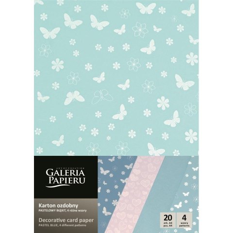 Papier ozdobny (wizytówkowy) Pastelowy Błękit A4 błękitna 200g Galeria Papieru (208922)