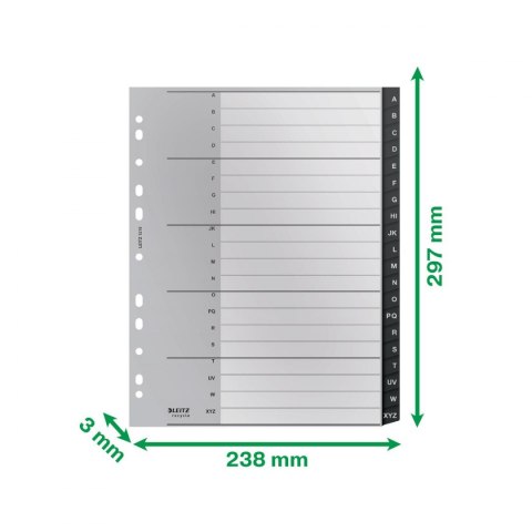 Przekładka numeryczna Leitz Recycle A4+ czarne A-Z (12190000) Przekładka numeryczna Leitz Recycle A4+ czarne A-Z (12190000)