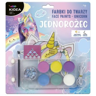 Farba do malowania twarzy kidea Unicorn 6 kolor. Derform (FDTZUKA)