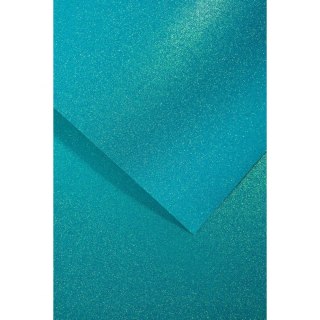Papier ozdobny (wizytówkowy) A4 brokatowy błękitny 210g Galeria Papieru (208109)