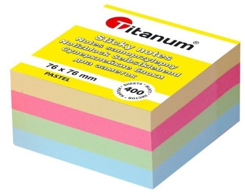 Notes samoprzylepny (karteczki) mix fluo 400k [mm:] 76x76 Titanum (YGSF-02)