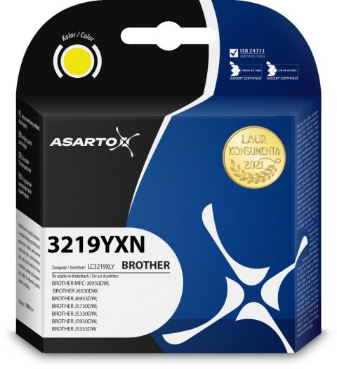 Tusz Asarto do Brother 3219YXN | LC3219XLY | 1500 str. | yellow