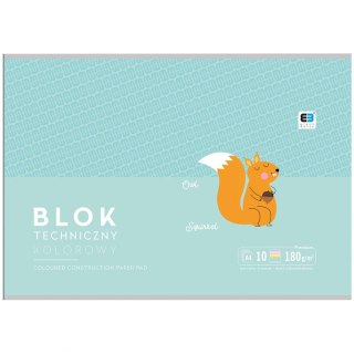 Blok techniczny A4 kolorowa 180g 10k Interdruk (SZ-80041)