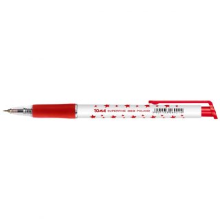 Długopis czerwony gwiazdki wkład czerwony 1,0mm Toma (TO-069)