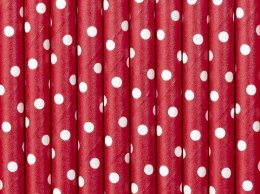 Słomka Partydeco papierowe, czerwony, 19,5cm 10 szt (SPP2-007)