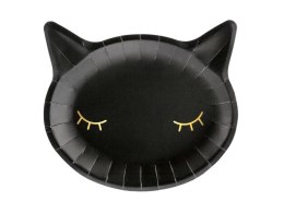 Talerz jednorazowy Partydeco Halloween kotek czarny 1op/6szt. śr. 220mm 6 szt (TPP60)